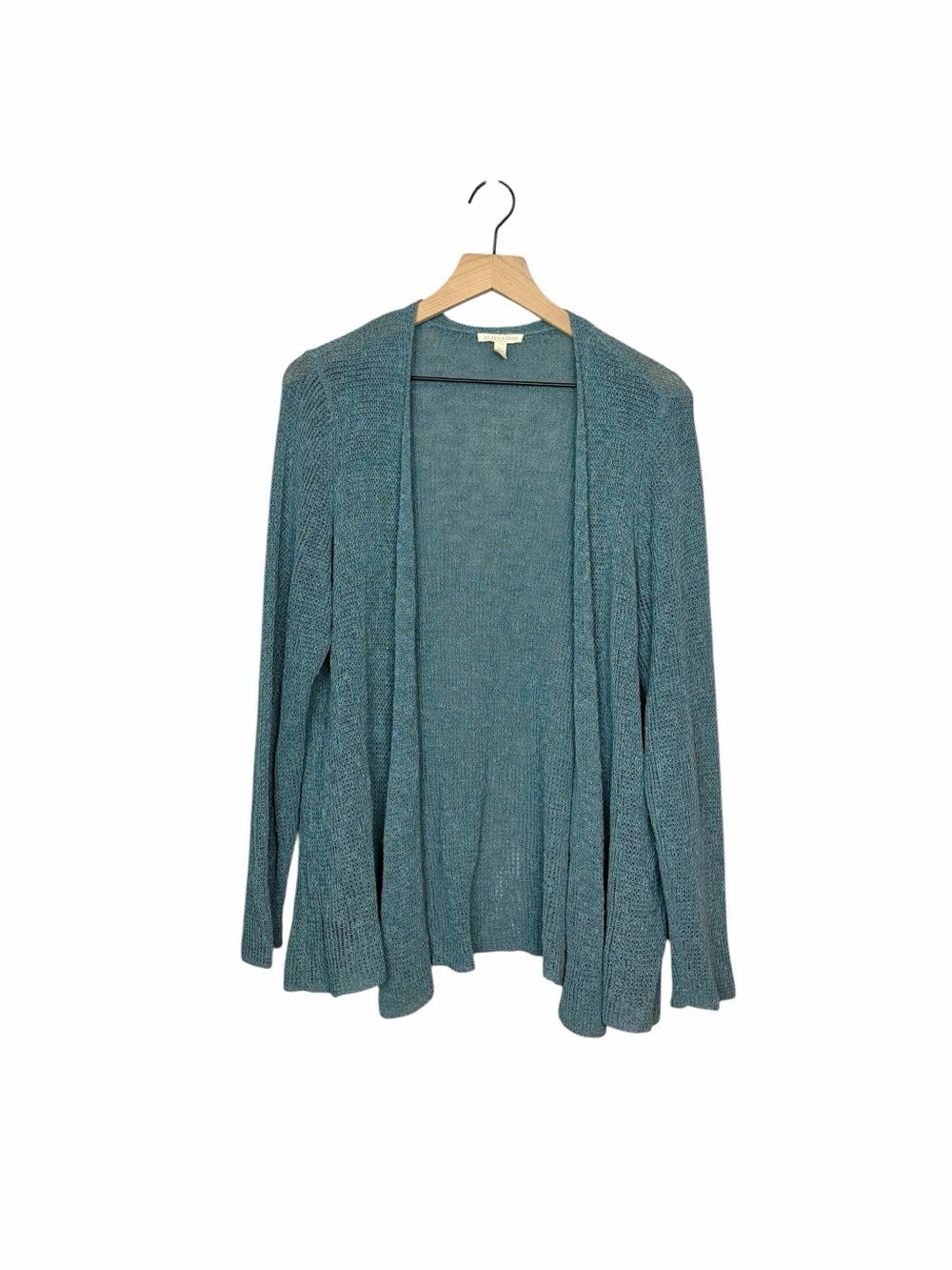 Eileen Fisher Teal Open-Front Knit Cardigan